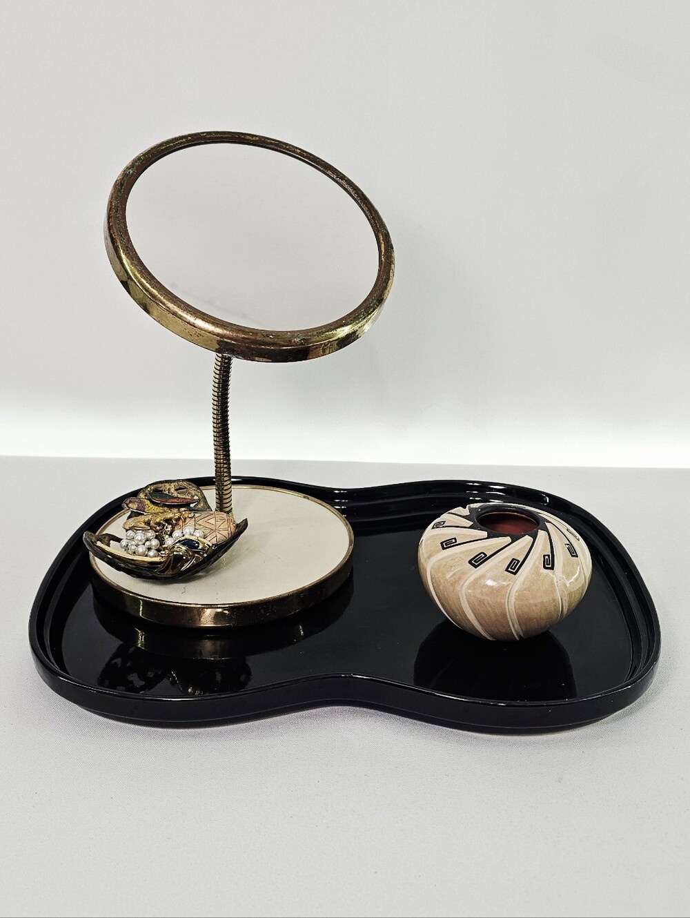 Vintage Mikasa Opus Black Vanity/ Serving Tray
